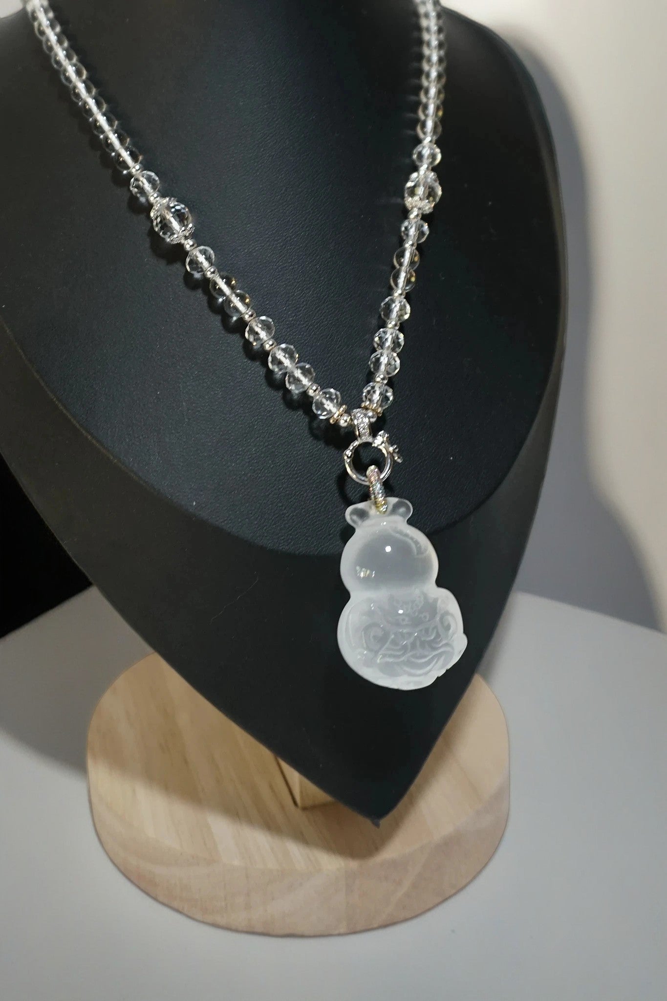 Clear Quartz Gourd Pendant Necklace