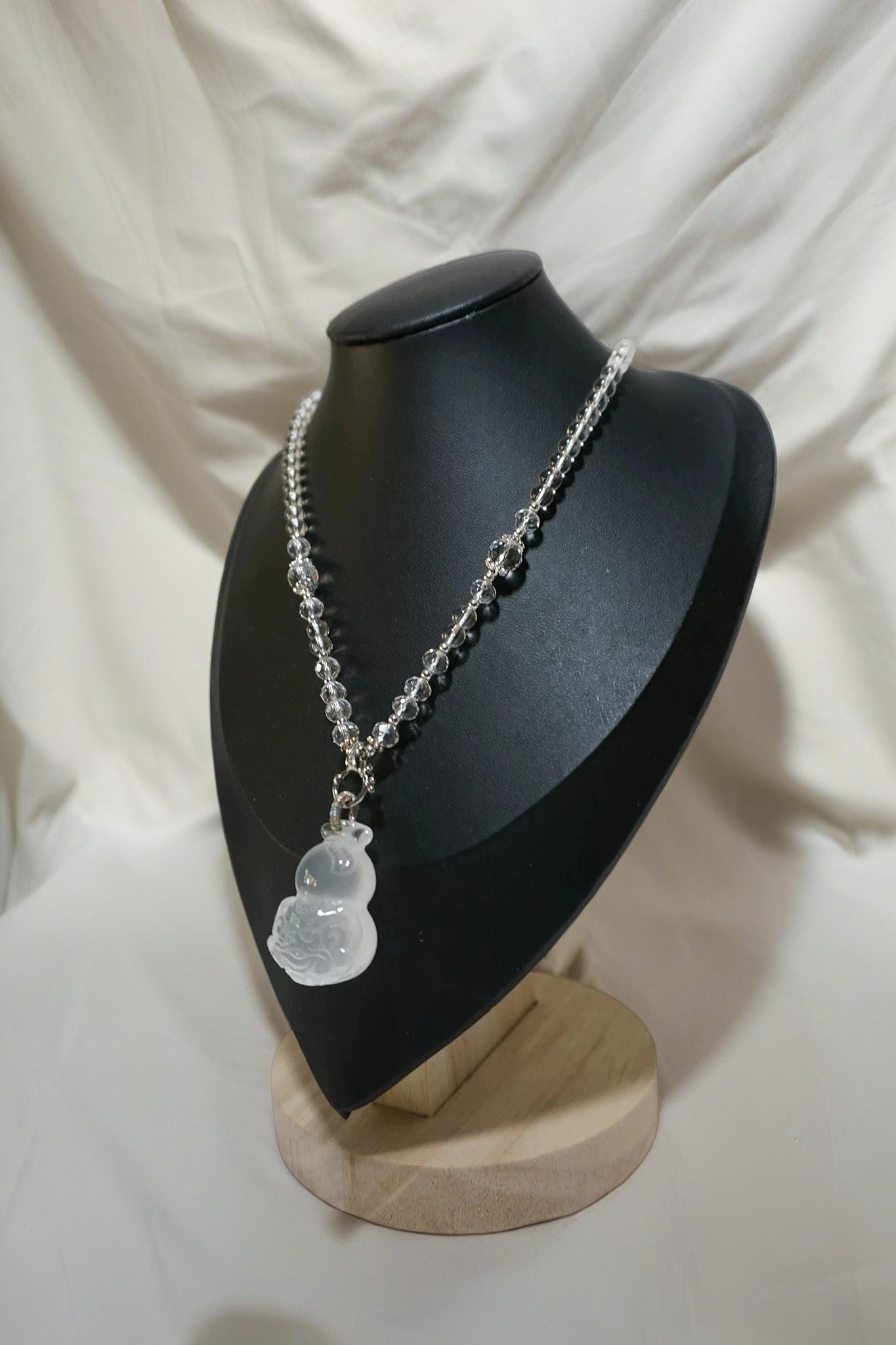 Clear Quartz Gourd Pendant Necklace