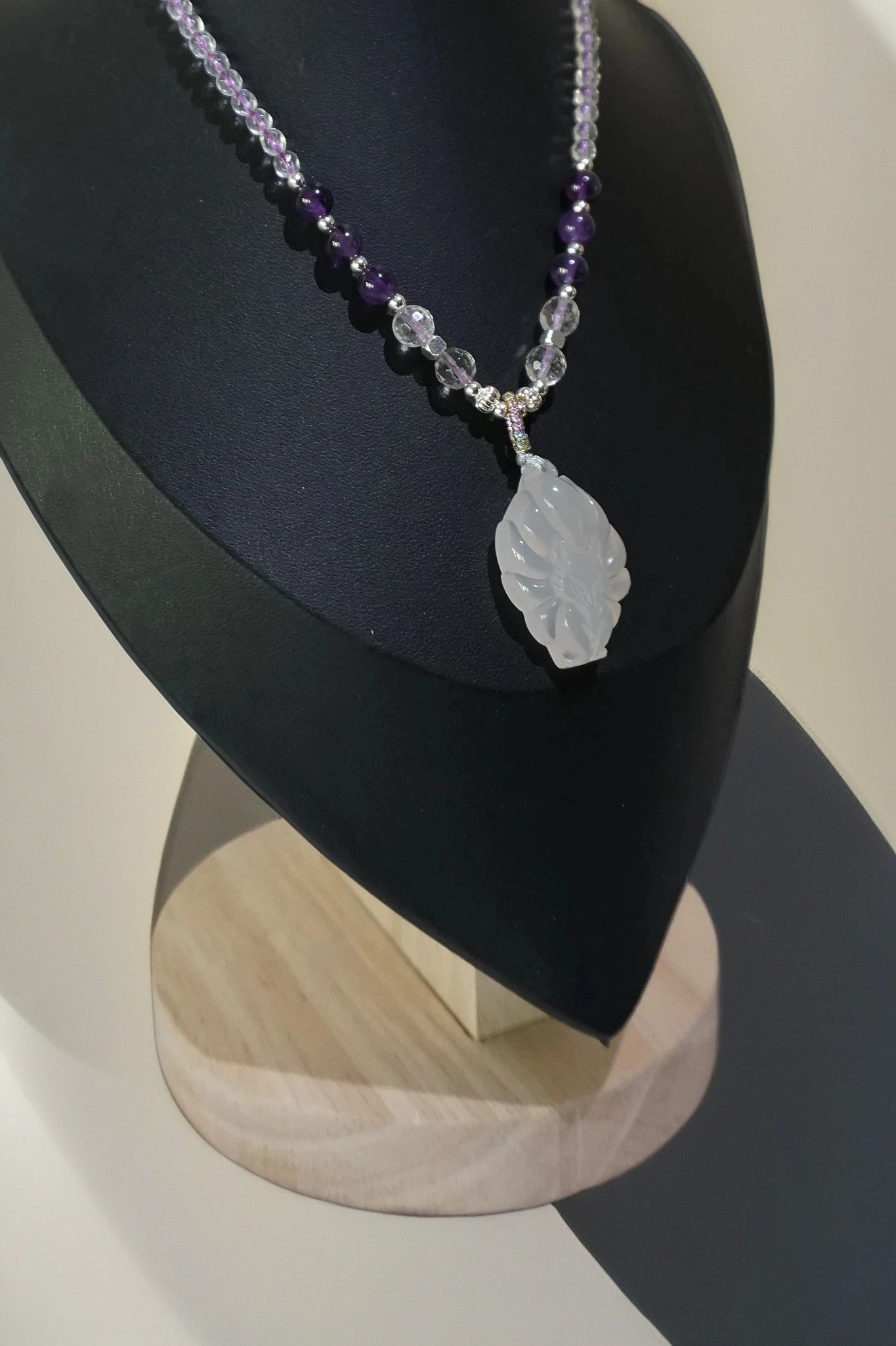 White Quartz Nine-Tailed Fox Pendant Necklace
