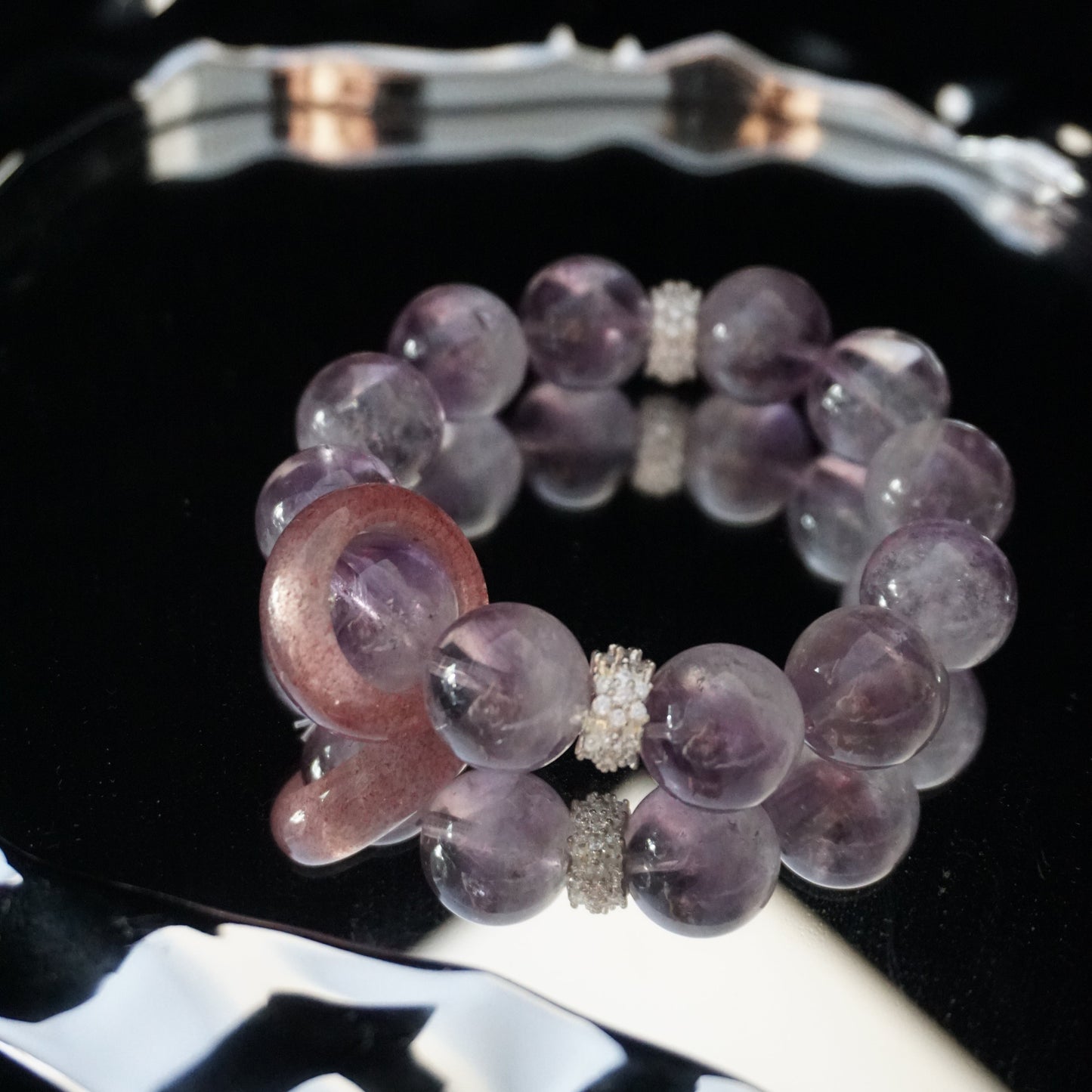 Amethyst & Purple Rutilated Quartz Bracelet