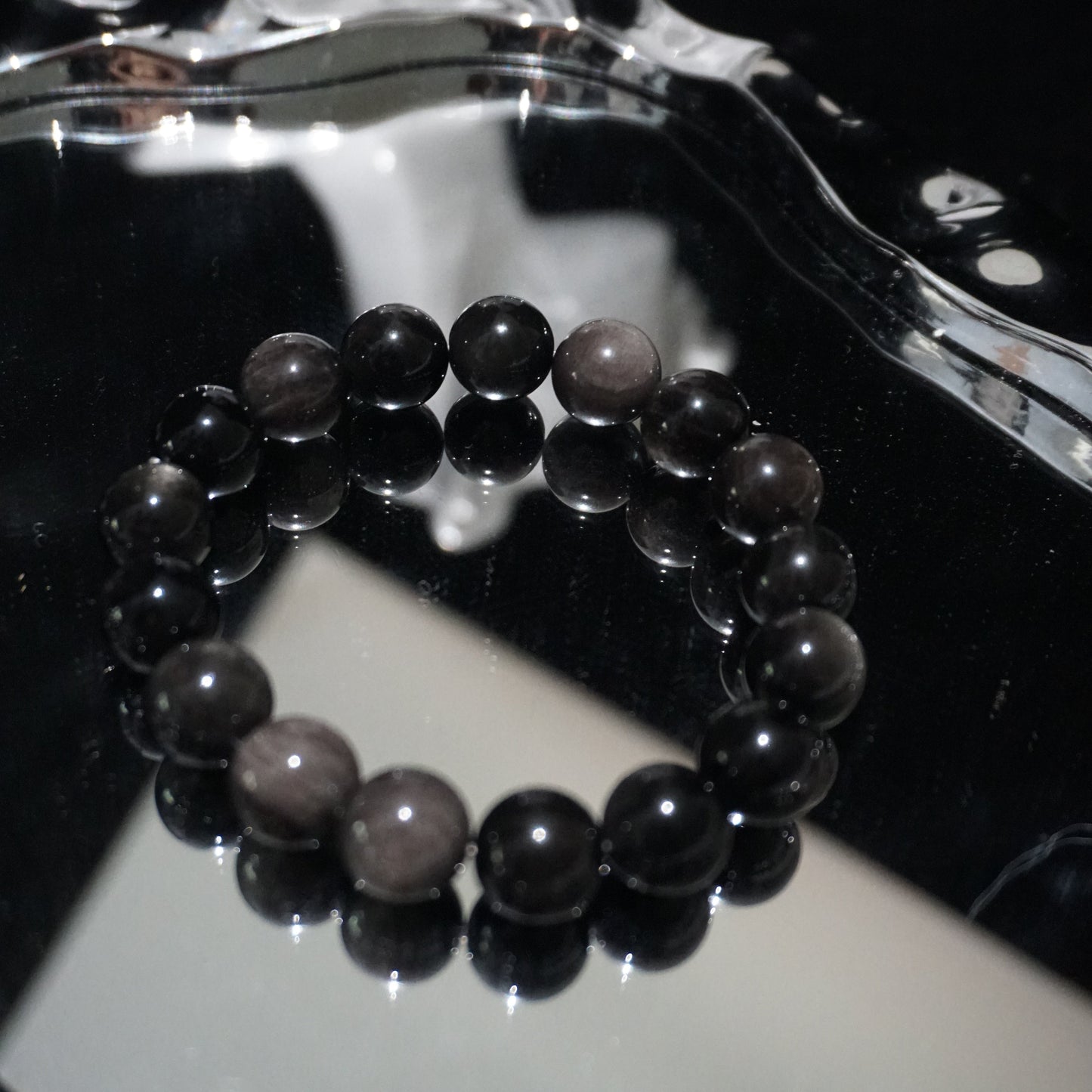 Silver Sheen Obsidian Bracelet