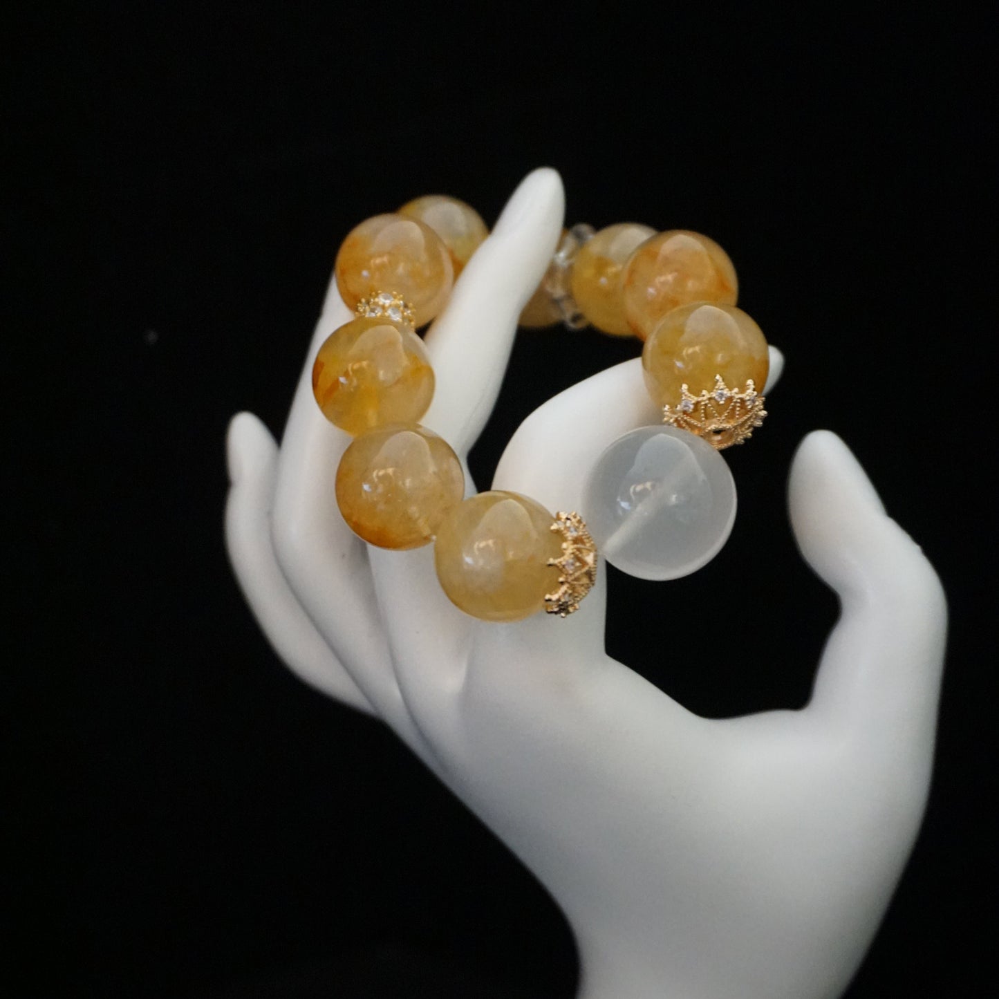 Hematoid Quartz Crown Bracelet