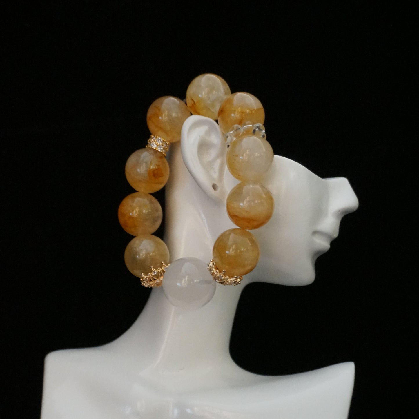 Hematoid Quartz Crown Bracelet