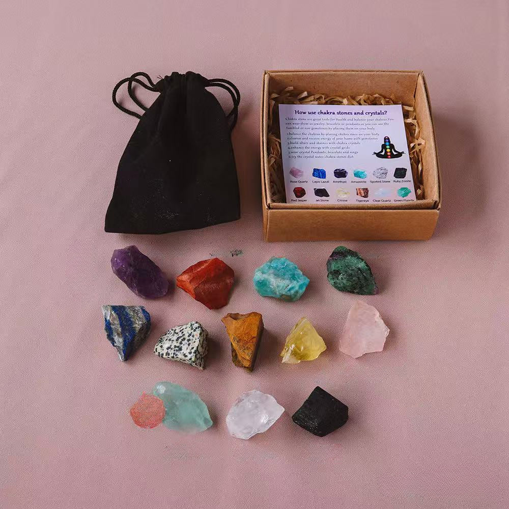 12-Color Natural Raw Crystal Collection