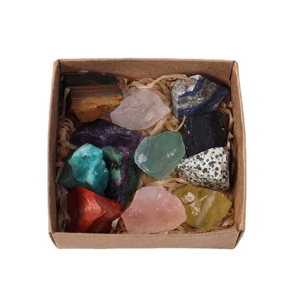 12-Color Natural Raw Crystal Collection