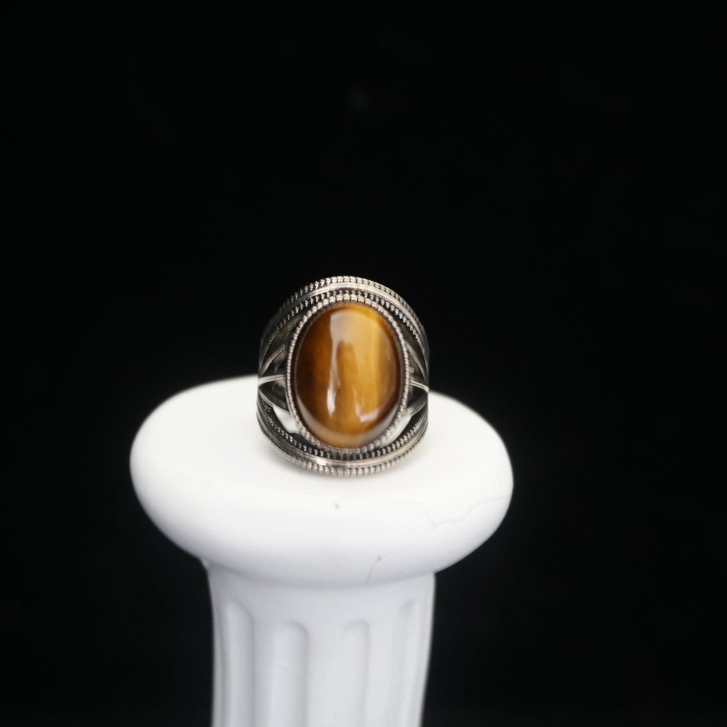 Tiger Eye Stone Open Ring