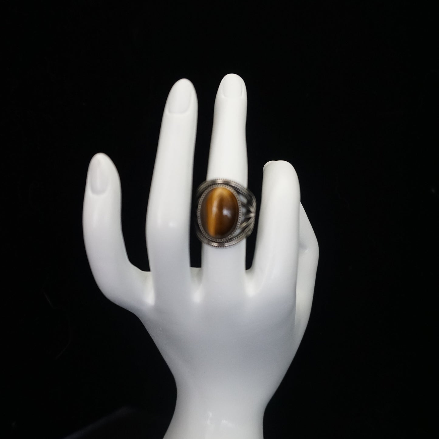 Tiger Eye Stone Open Ring