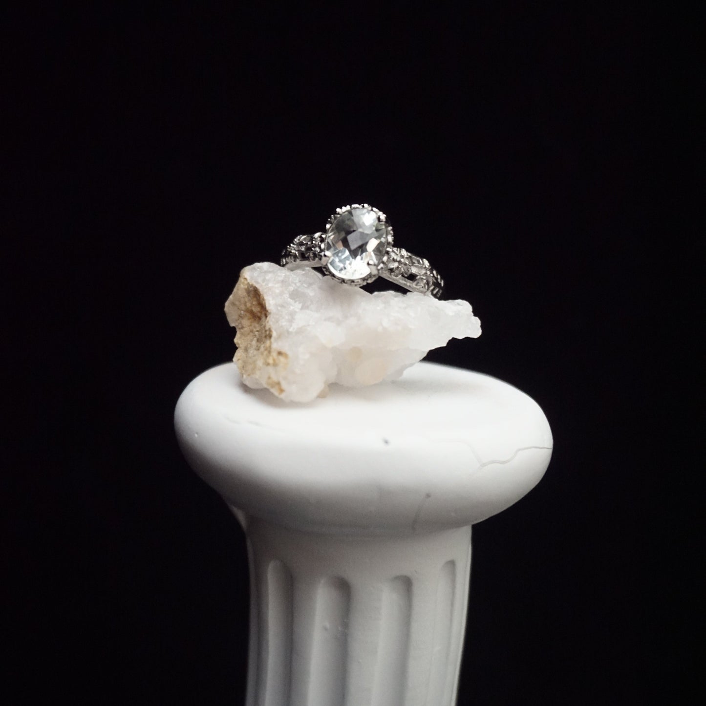 Oval Clear Crystal Open Ring