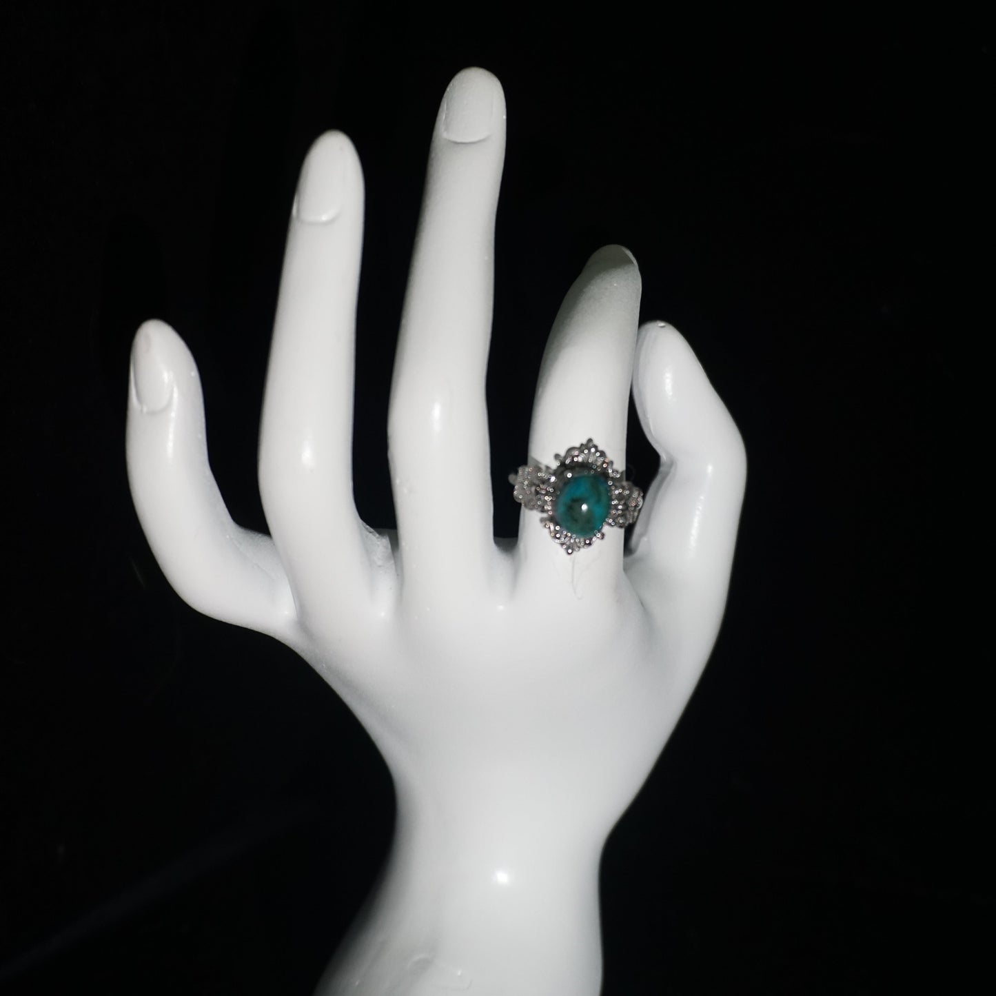Turquoise Vintage Carved Open Ring