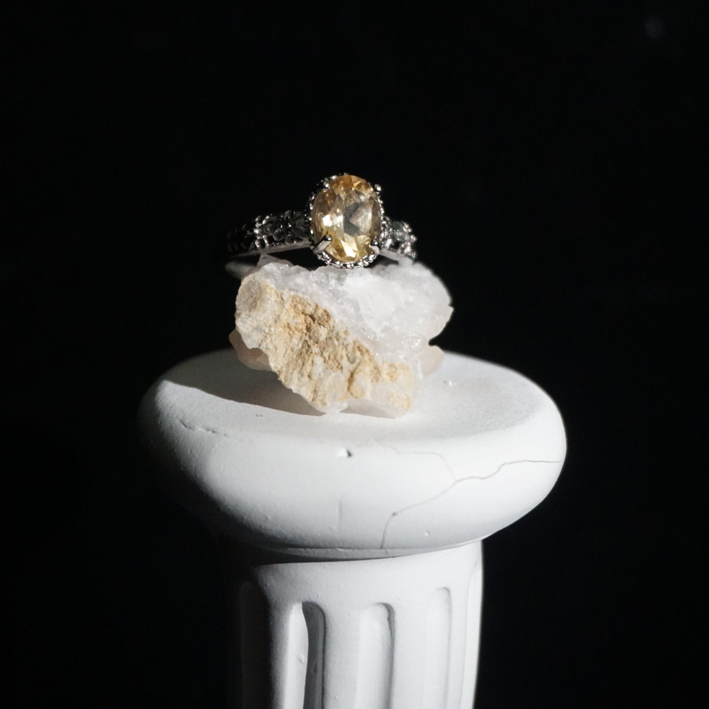 Golden Aura Citrine Open Ring