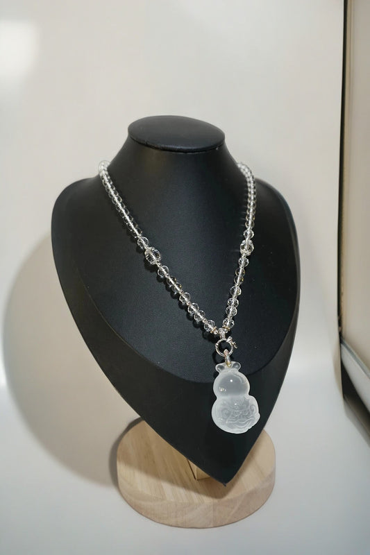 Clear Quartz Gourd Pendant Necklace