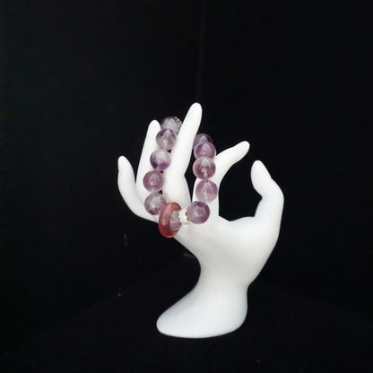 Amethyst & Purple Rutilated Quartz Bracelet