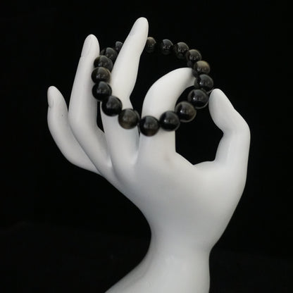 Silver Sheen Obsidian Bracelet