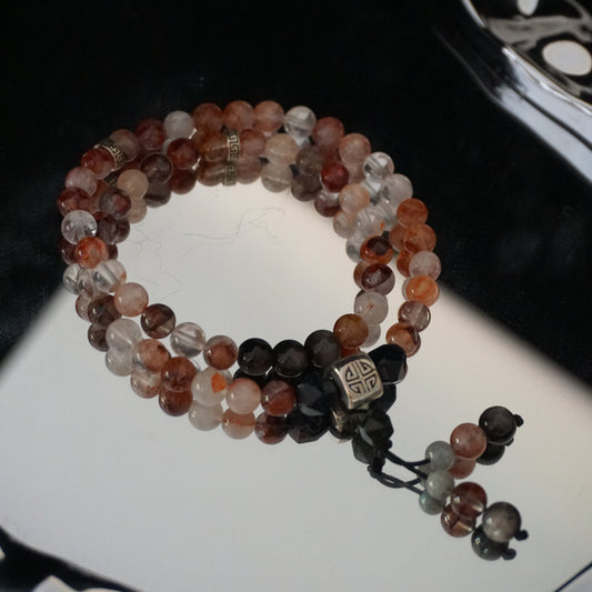 Red Harlequin Quartz Double Wrap Bracelet