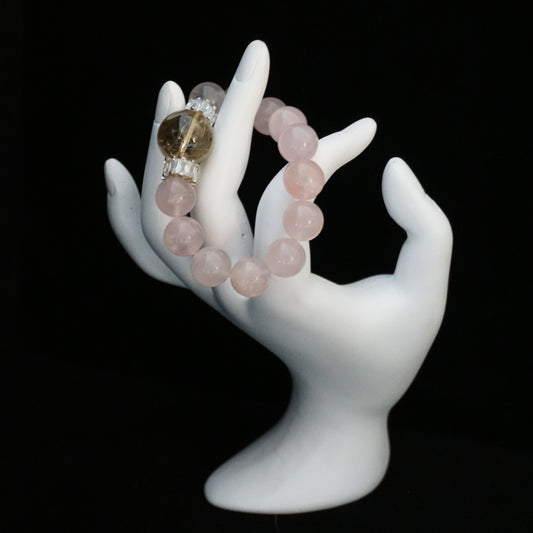 Rose Quartz & Rutilated Quartz Bracelet