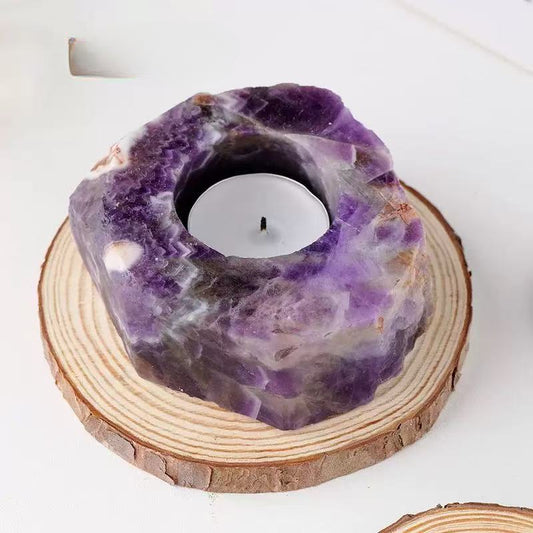 Amethyst Geode Crystal Candle Holder