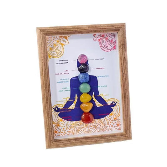 Handmade 7 Chakra Healing Crystal Roller Frame