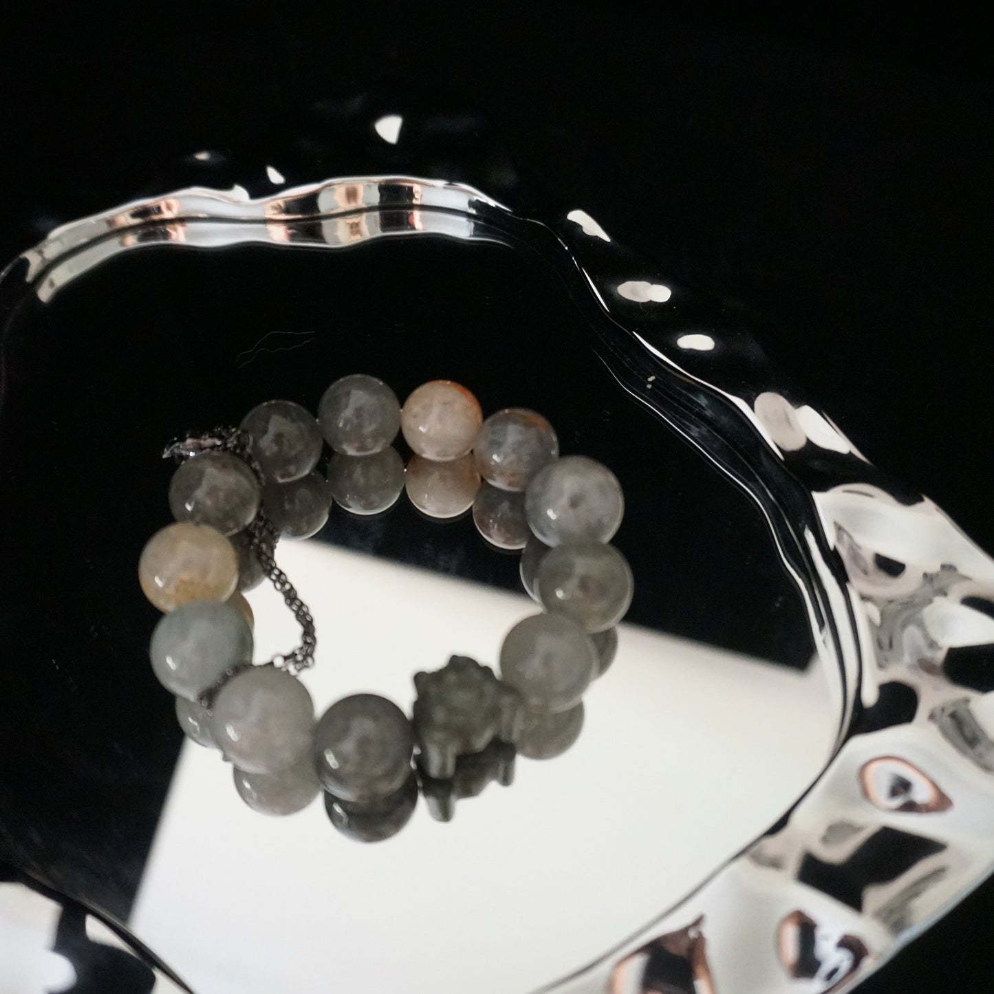 Gray Rutilated Quartz Bracelet