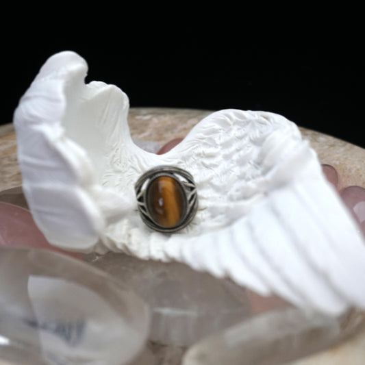 Tiger Eye Stone Open Ring