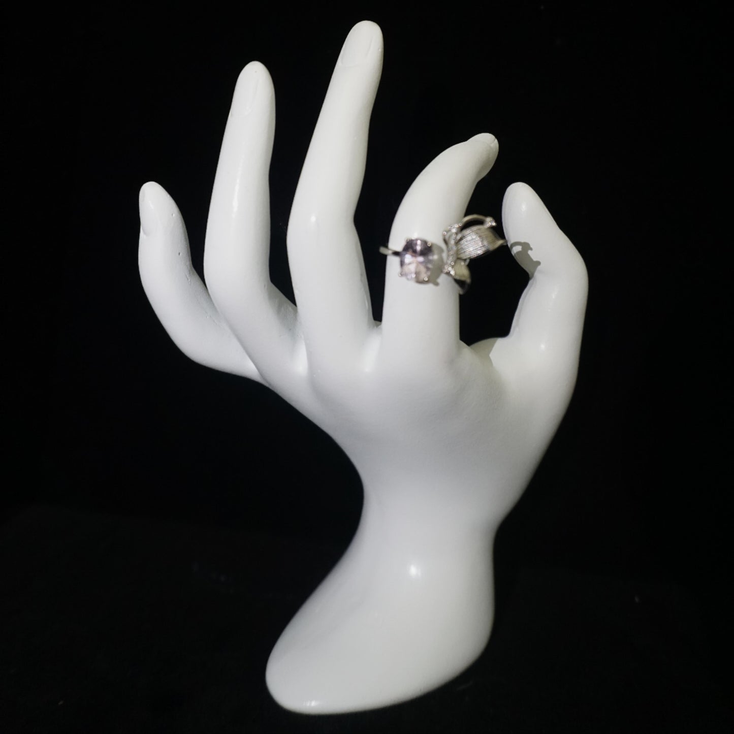 Amethyst Butterfly Open Ring