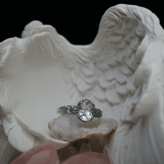 Oval Clear Crystal Open Ring