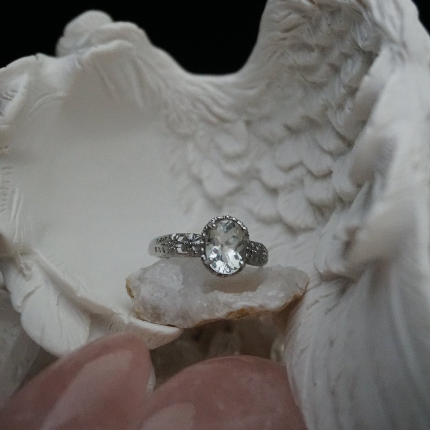 Oval Clear Crystal Open Ring