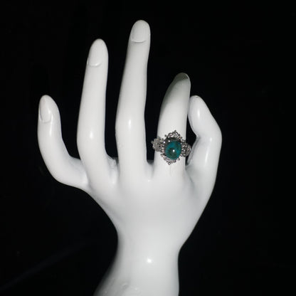 Turquoise Vintage Carved Open Ring