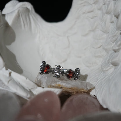 Vintage Cross Ruby Open Ring