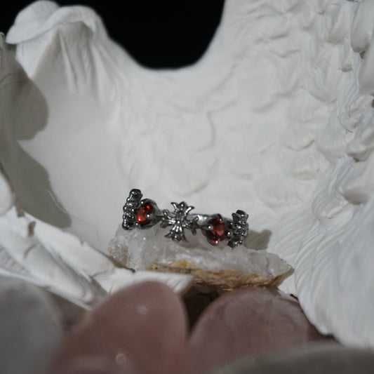 Vintage Cross Ruby Open Ring