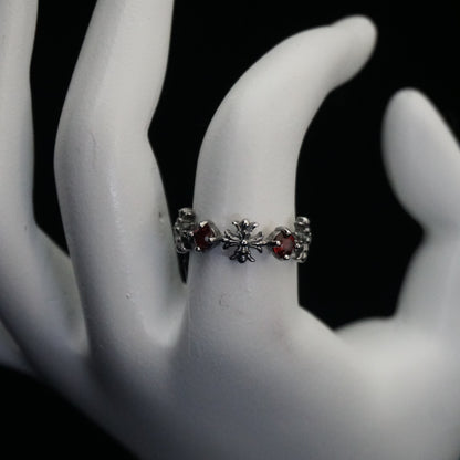 Vintage Cross Ruby Open Ring