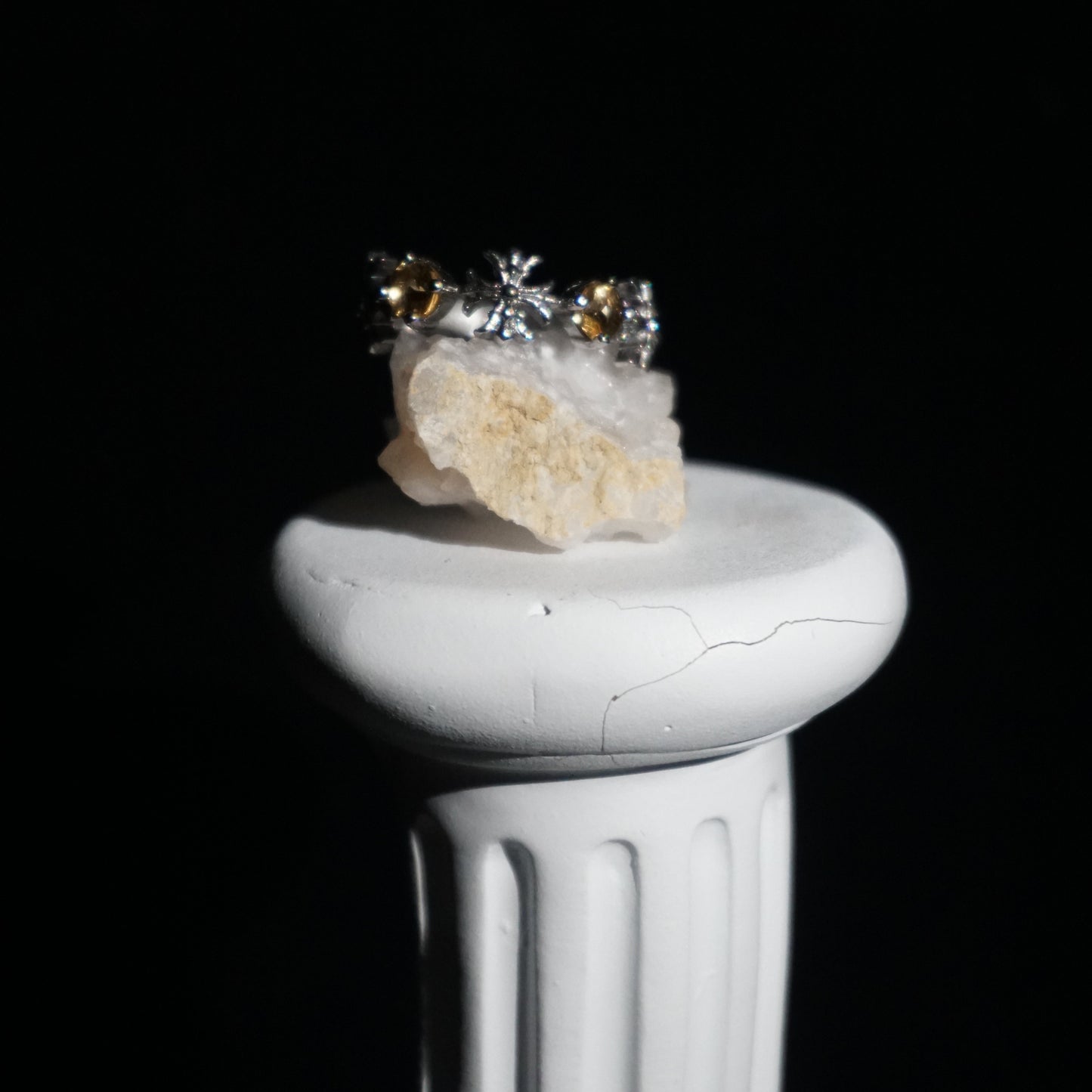 Sacred Citrine Cross Ring